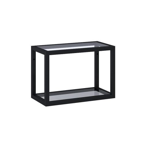 AREZZO design MONTEREY Függőpolc üveggel 40/28 matt fekete (21,6)