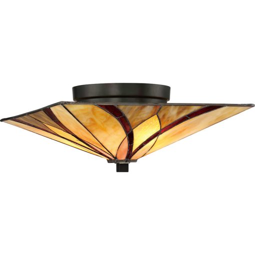 ELSTEAD-QZ-ASHEVILLE-F Többszínű Színű Tiffany Mennyezeti Lámpa 2XE27 60W IP20