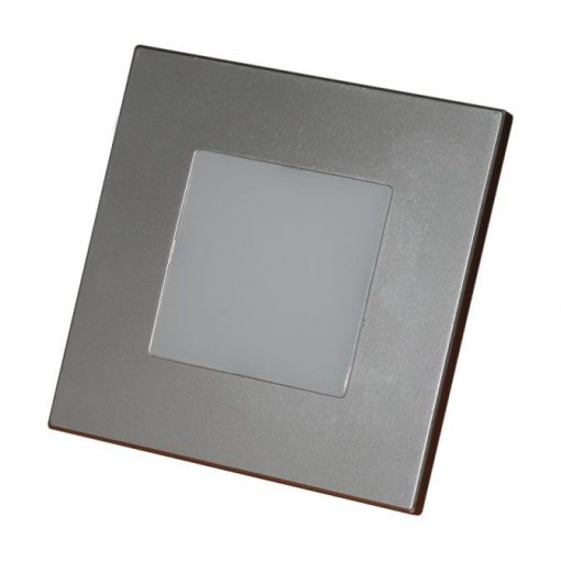 Emithor-48302 STEP LIGHT LED ezüst színű beltéri falba építhető lámpa 1W 60lm 4000K 86X86mm
