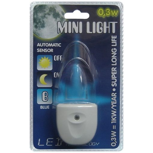 PREZENT-1611 MINI LIGHT éjszakai fény kék színű fénnyel 03W/LED