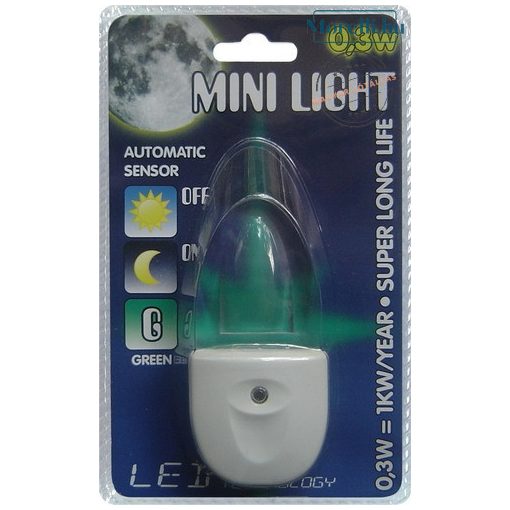 PREZENT-1612 MINI LIGHT éjszakai fény zöld színű fénnyel 03W/LED