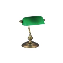   RABALUX-4038 Bank bronz színű bank lámpa zöld üveg búrával 1XE27 60w
