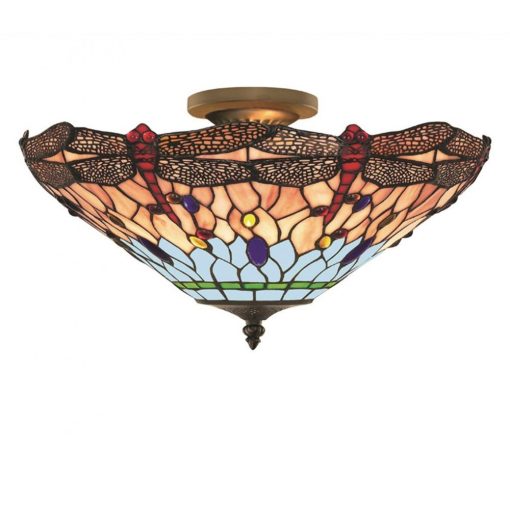SEARCHLIGHT-1289-16 DRAGONFLY  Többszínű Színű Tiffany Mennyezeti Lámpa 3XE14 40W IP20